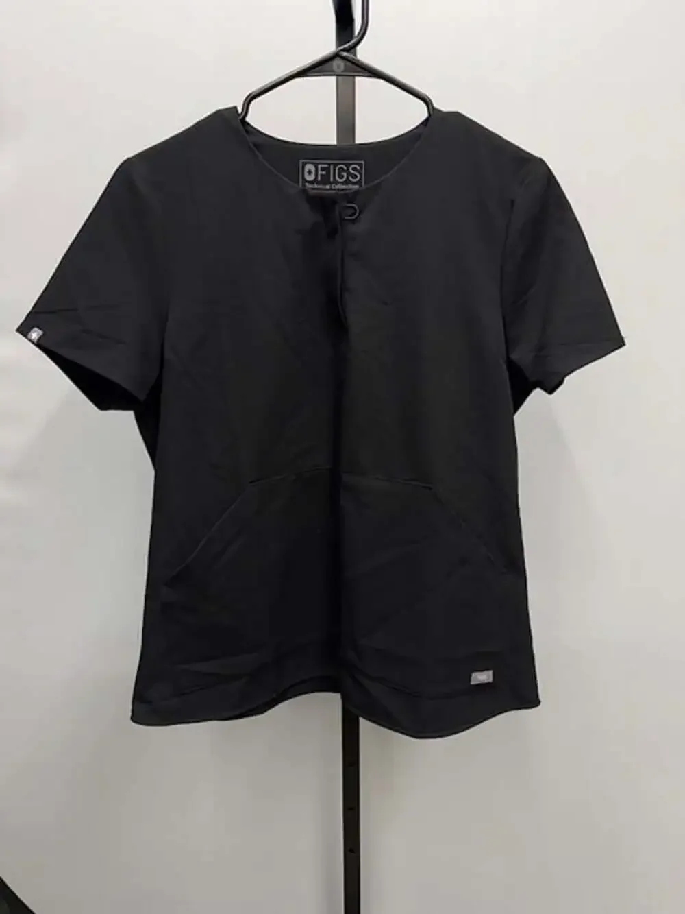 FIGS Technical Collection Black Short Sleeve Scrub Top